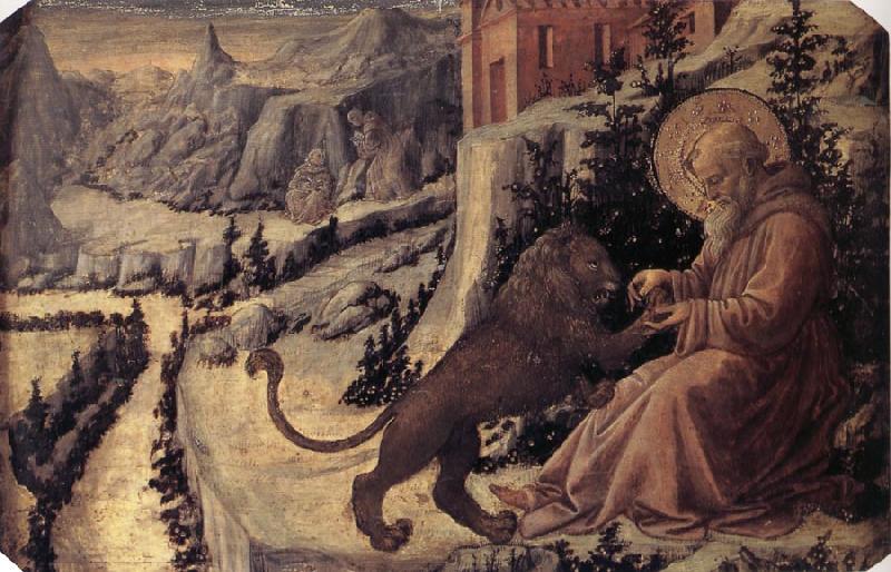 Fra Filippo Lippi St Jerome and the Lion France oil painting art